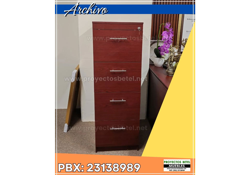 Archivo de melamina moderno color madera natural