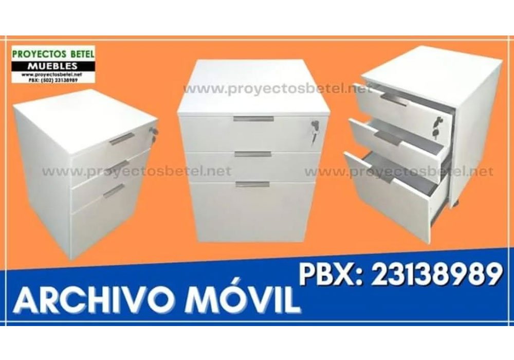 Archivo de melamina con llave general y rieles telescópicos