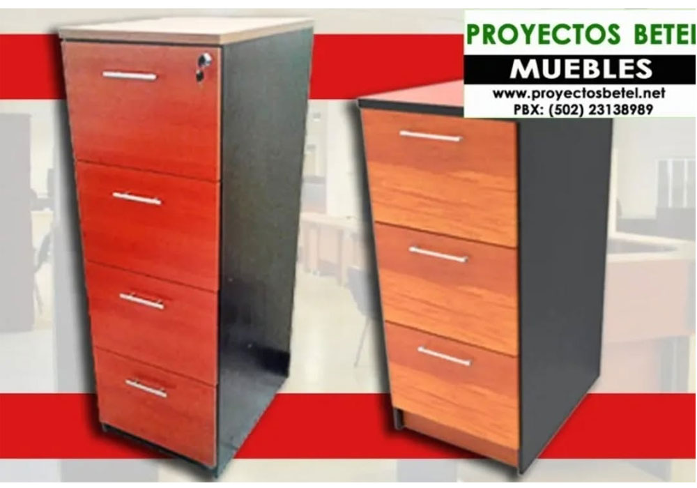 Mueble de archivo en melamina blanca con dos gavetas
