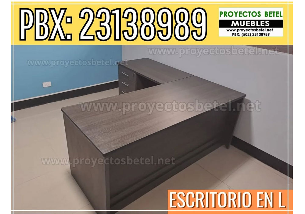 Escritorio en L de melamina Guatemala