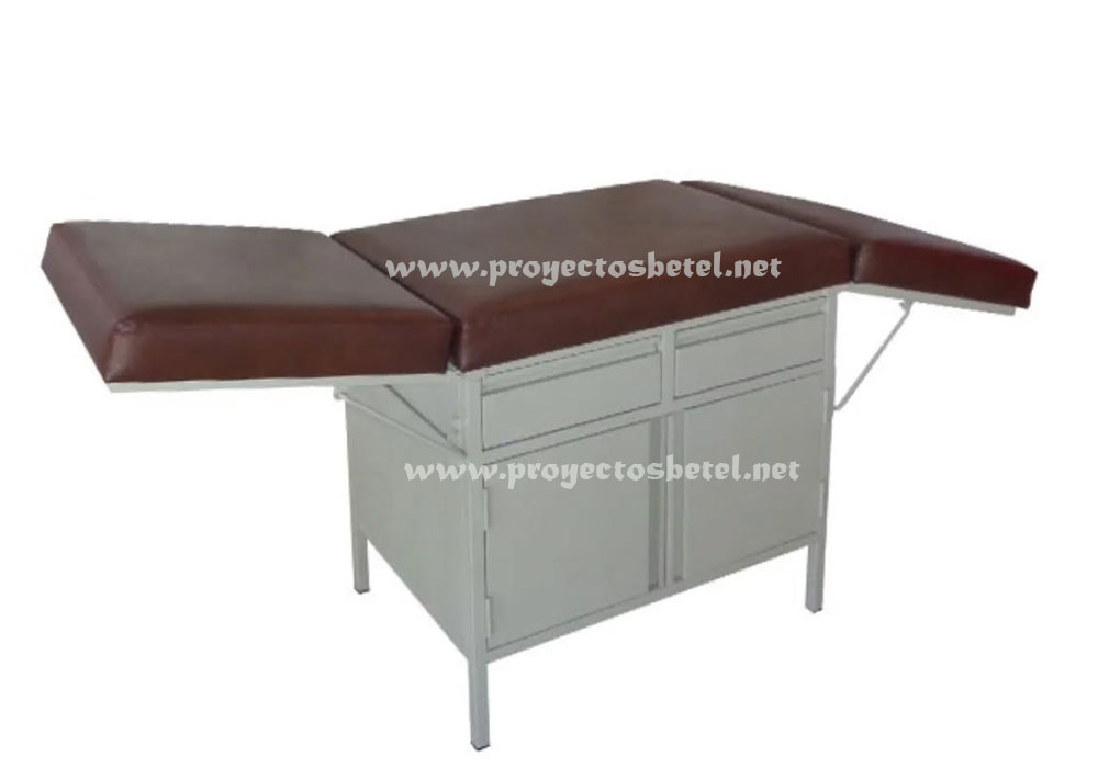 Camilla clínica con espacio de almacenamiento